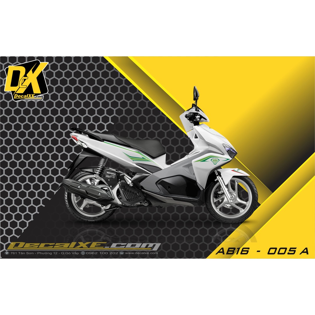 Tem dán xe Air Blade 2016 | Chất Liệu Decal Cao Cấp Chống Nước, Bền Màu, Cắt Khuôn Sẵn Dễ Dán | AB2016-005
