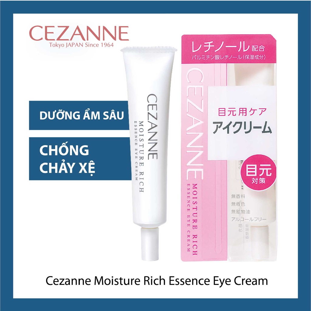 Kem dưỡng mắt Cezanne Moisture Rich Essence Eye Cream Nhật Bản giúp nâng cơ và chống lão hóa cho vùng da mắt 17g