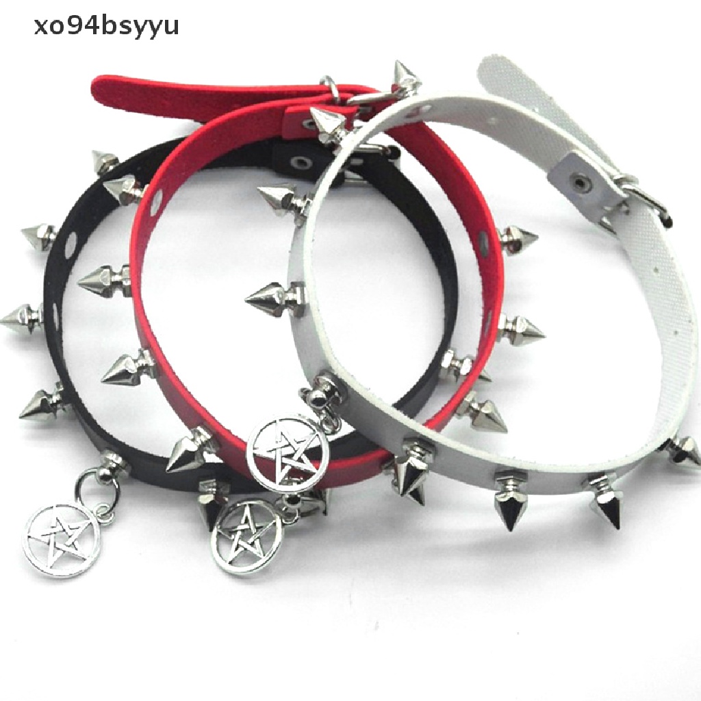 Vòng Cổ Choker Da xo94bsyyu Đính Đinh Tán Phong Cách Gothic Punk Quyến Rũ Dành Cho Nữ