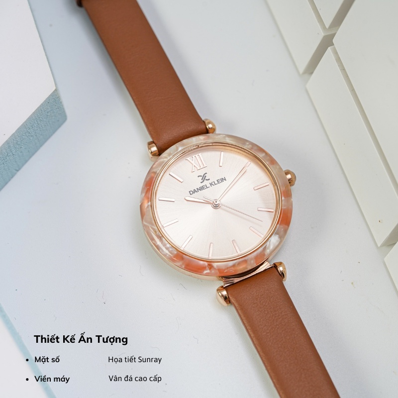 Đồng hồ nữ Daniel Klein Watch DK.1.12544 mặt nhỏ kính cứng chống xước, chống nước, dây thép đeo tay cao cấp chính hãng