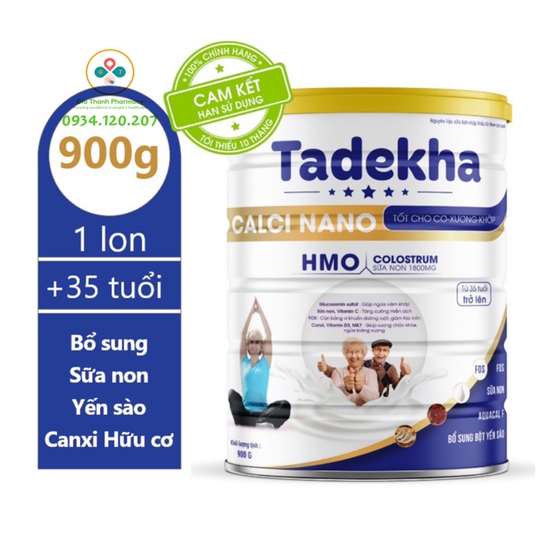 Sữa bột TADEKHA CALCI NANO 900g bổ sung sữa non, tổ yến sào, canxi hữu cơ