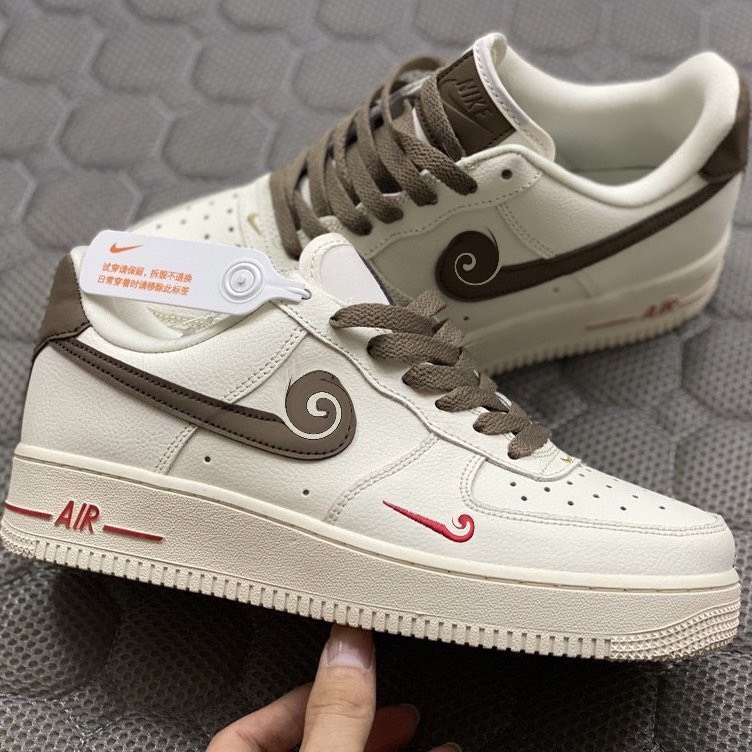 Giày Nike Air Force 1 Trắng Vệt Nâu - Giày Sneaker AF1 Nam Nữ Thể Thao Cổ Thấp Cao Cấp Full box + Bill