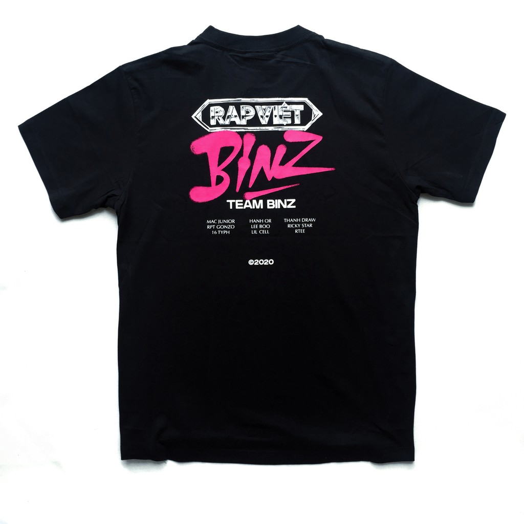 Áo Thun Rap Việt Binz Màu Đen Tay Ngắn Cotton, Oversized, Unisex - Chính hãng VieSHOP
