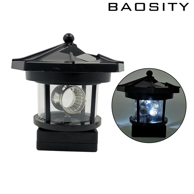 Đèn Led Xoay Năng Lượng Mặt Trời Hình Ngọn Hải Đăng Trang Trí Sân Vườn