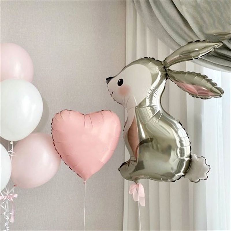 Bong bóng hình nhôm hình thỏ ngọc trang trí tiệc, trang trí sinh nhật