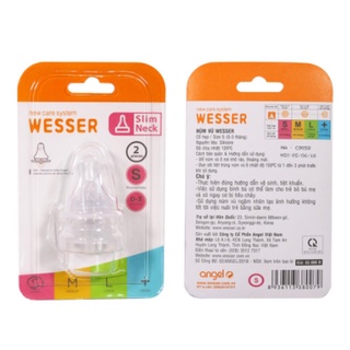 Núm Vú Wesser Silicone Mềm Mại Chống Đầy Hơi