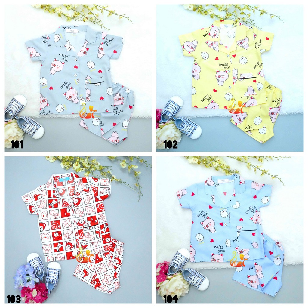 Size số 4 - Đồ Bộ Mặc Nhà &quot;Quần Đùi&quot; Pijama Kate Thái - Cho Bé 13 - 17kg. Từ 2 tuổi - 4 tuổi(Phần 6)