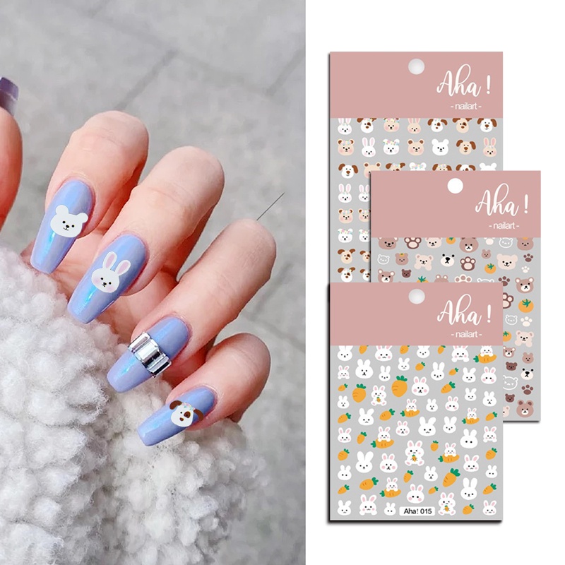 1 Tấm Nhãn Dán Móng Tay Tự Dính DIY Họa Tiết Hoạt Hình Nhiều Màu Sáng Tạo Cho Nữ