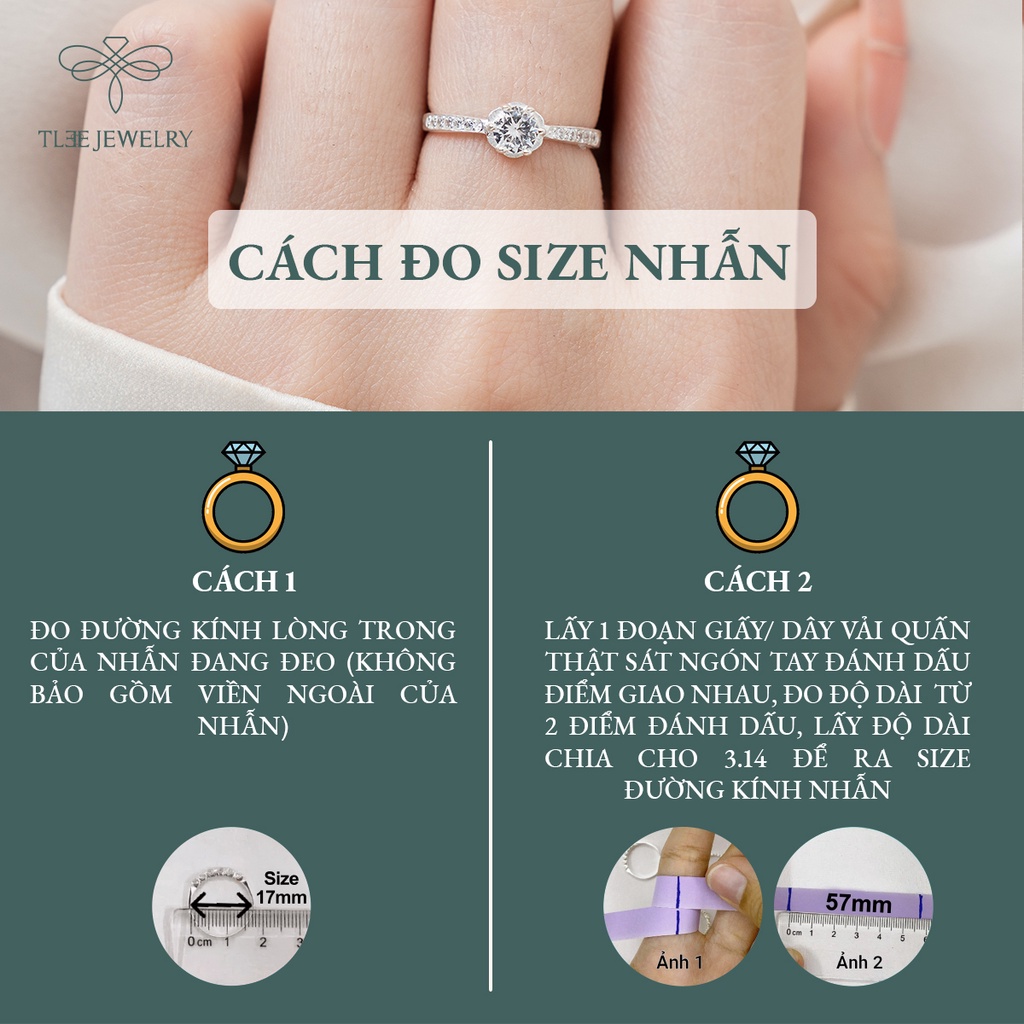 Nhẫn bạc nữ TLEE ổ 6 chấu thuôn cách điệu thời trang NCJ A0215