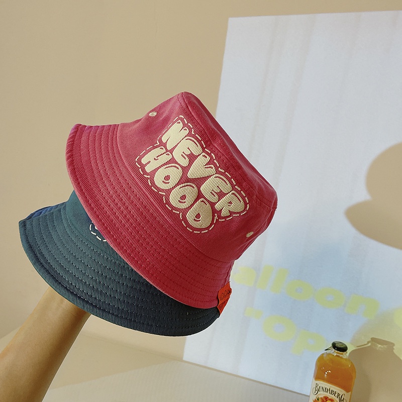Mũ Bucket In Chữ Thiết Kế Mới Đơn Giản Thời Trang Dành Cho Bé