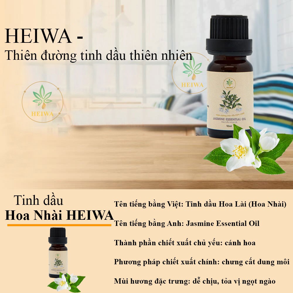 Tinh dầu Hoa nhài thương hiệu HEIWA, nhập khẩu Ấn Độ, đầy đủ kiểm định