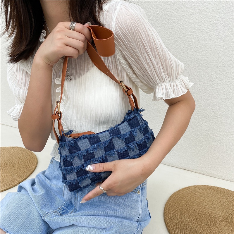 Túi Xách Đeo Vai Họa Tiết Kẻ Sọc Ca Rô Thời Trang Mùa Hè Dành Cho Nữ 2022