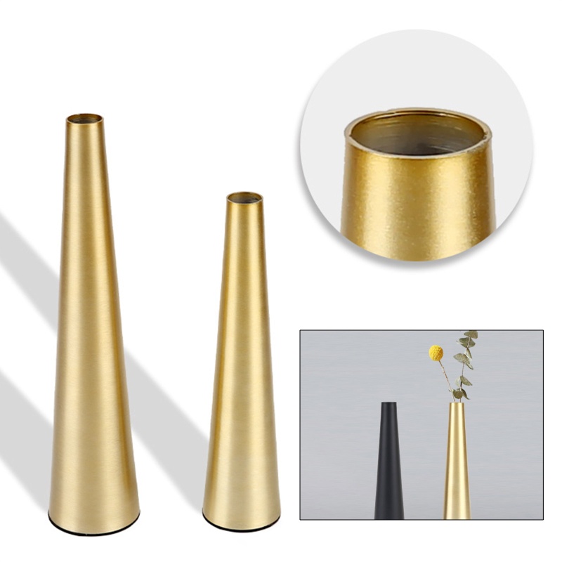 Lọ Hoa Nhỏ Bằng Kim Loại Màu Vàng Đen Phong Cách Bắc Âu Dùng Để Trang Trí Bàn Tiệc Cưới