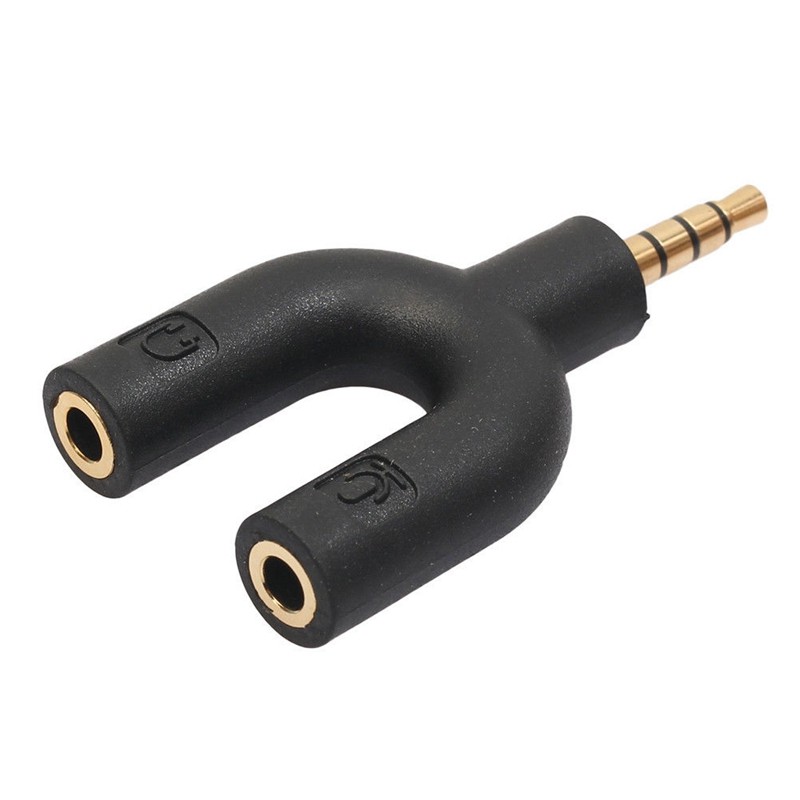 Dây cáp chia cổng 3.5mm hình chữ U cho tai nghe và mic