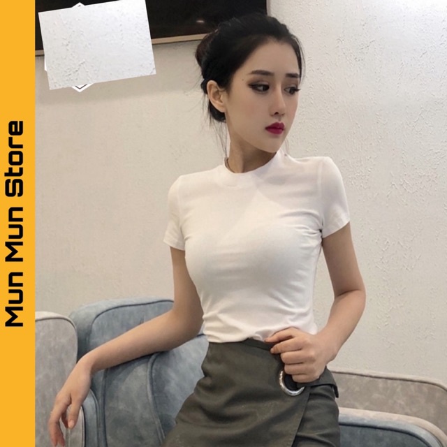 Áo Thun Nữ BODY Tay Ngắn Cổ Tim MunMunStore Chất Thun Lạnh Thoáng Mát - Co Giãn - Thấm Hút Mồ Hôi 2