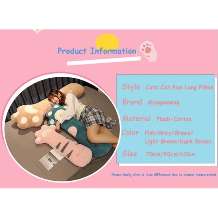 Đồ chơi nhồi bông chân mèo ngọt ngào Kích thước lớn Mềm mèo sang trọng Gối búp bê gối 5 màu sang trọng