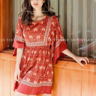 Váy Phong Cách Boho Màu Đỏ