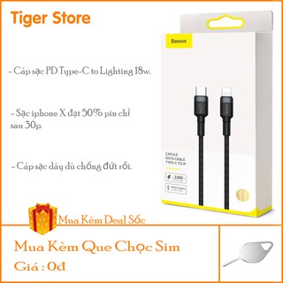Dây sạc iphone PD Baseus Cafule sạc nhanh 18W Type C to Lightning / cáp sạc dây dù ,sạc nhanh ipad/iphone/x/xs/11.....