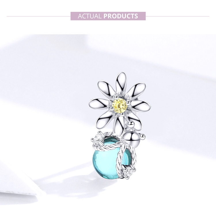 Hạt trang sức chính hãng Bamoer SCC1369 bằng bạc 925 hình đom đóm hoa cúc và rắn làm trang sức nữ