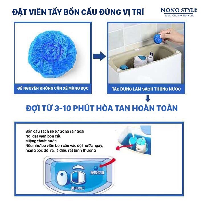 Combo 10 viên thả bồn cầu khử mùi hôi diệt vi khuẩn tiện lợi