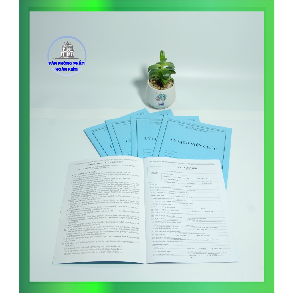 Combo 5 Quyển Lý Lịch Viên Chức – HS01-VC/BNV  theo thông tư số 07/2019/TT-BNV