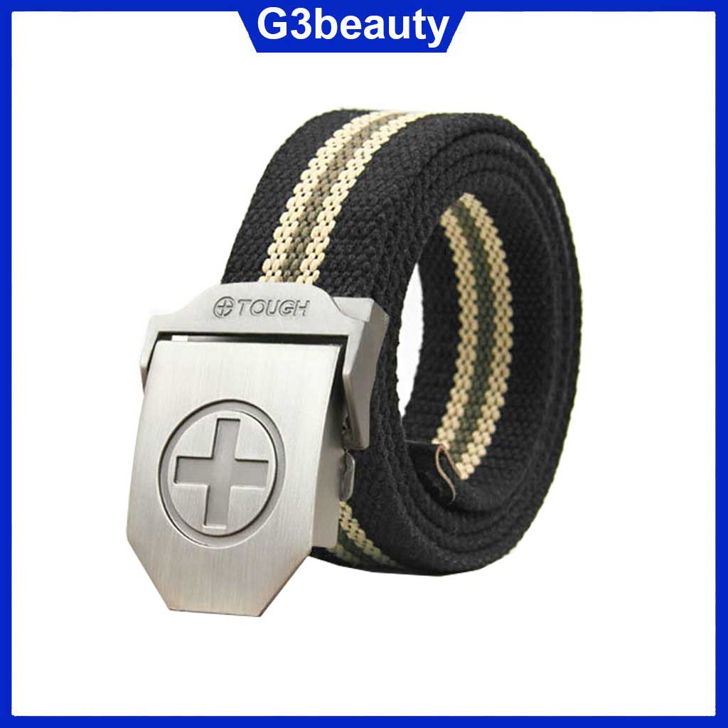 Thắt lưng nam vải dù mặt dấu cộng phong cách lính