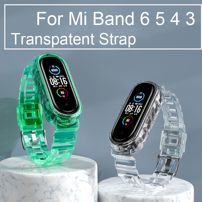Dây Đeo Đồng Hồ Bằng silicone TPU Trong Suốt Cho Xiaomi mi band 6 5 4 3 / 6 / 5 / 3 / 4