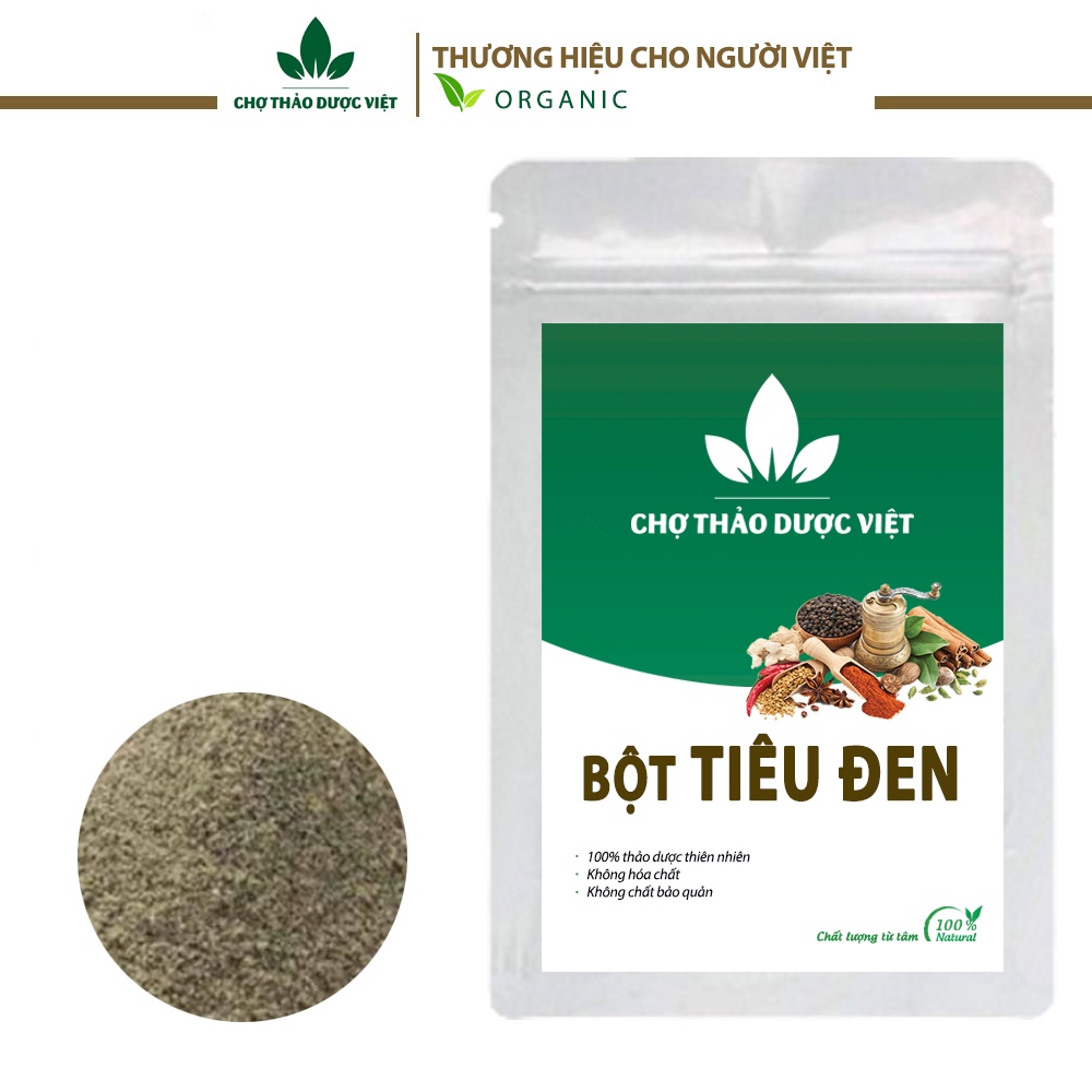 Bột tiêu đen hữu cơ 500g ( Bột hạt tiêu đen rang, xay thơm cay nồng)- Chợ Thảo Dược Việt
