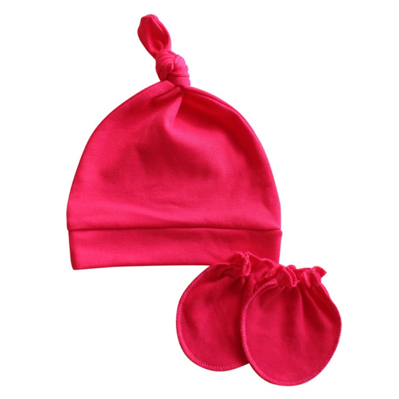 Set 2 Găng Tay Mũ Beanie Chống Trầy Cho Bé