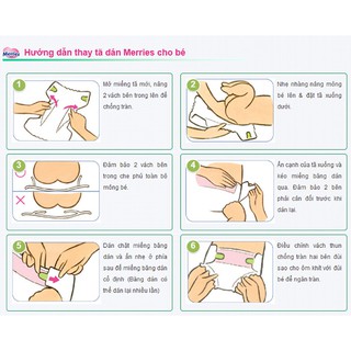 Bỉm - Tã Quần Merries Size M52+6 (Cho bé 6-11kg)