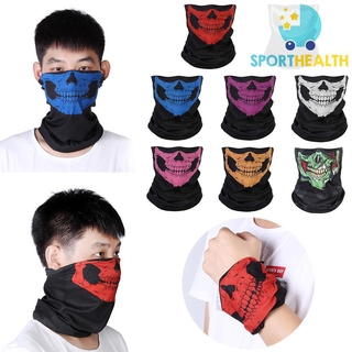 Khẩu trang che nửa mặt in họa tiết đầu lâu sử dụng đa năng
