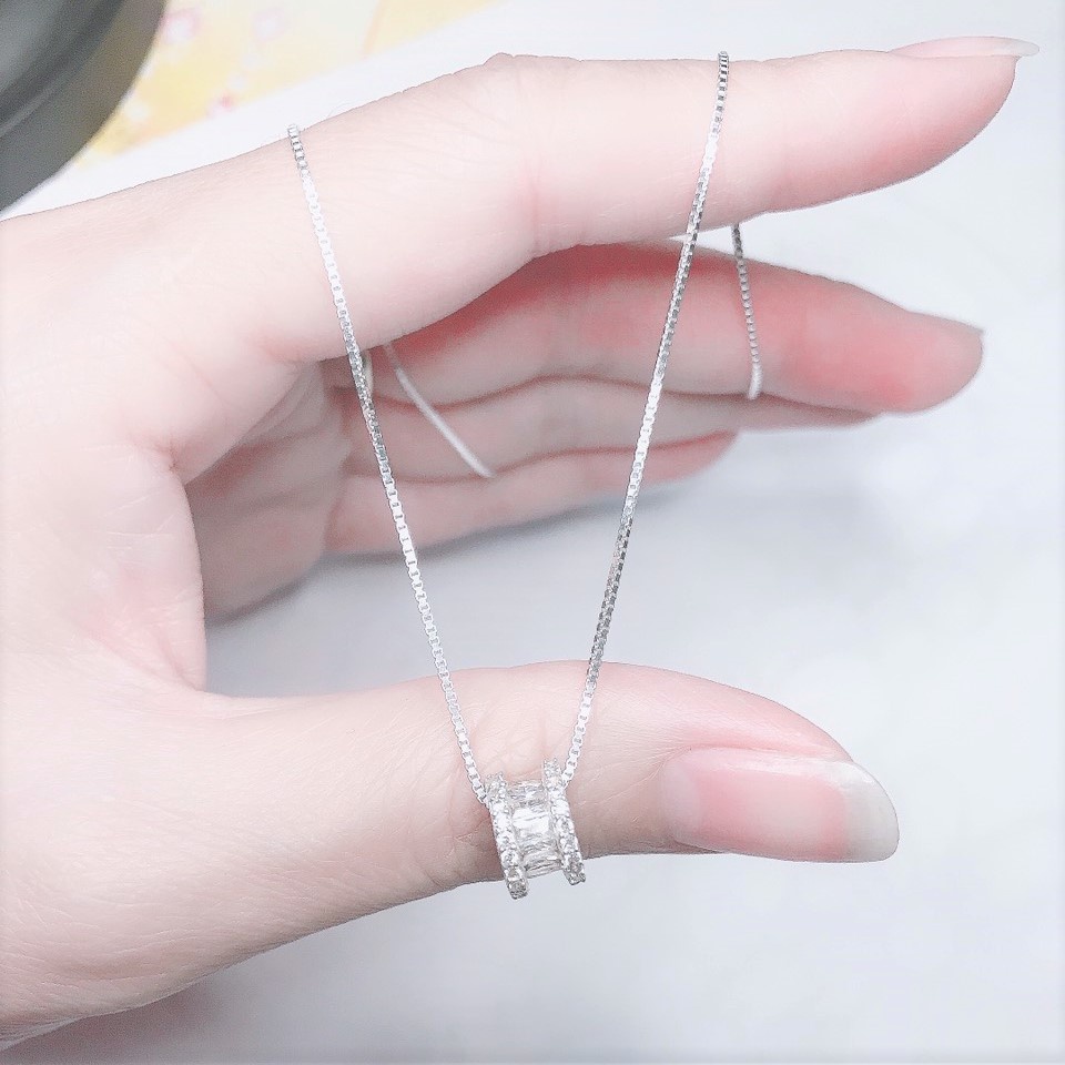 Dây chuyền bạc nữ cao cấp mặt hình bánh xe Evasilver, vòng cổ bạc nữ sang trọng và tinh tế