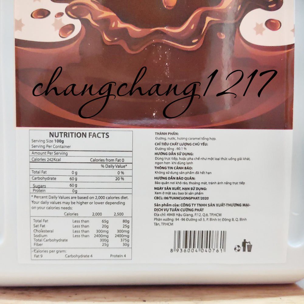 Siro Syrup Đường Đen Làm Sữa Tươi Trân Châu Đường Đen Black Sugar Bình 2kg
