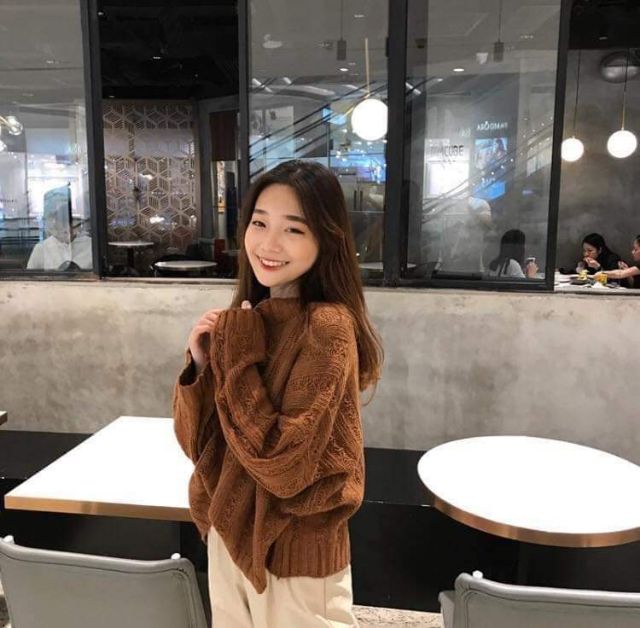 Áo len móc vặn thừng from rộng MH