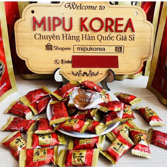 (Date 5/2025) Kẹo Hồng Sâm SOBAEK Hàn Quốc gói 200g