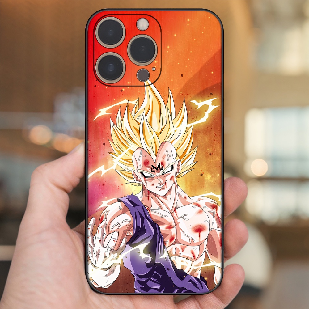 Ốp lưng iPhone 13 Pro dẻo đen cạnh vuông in hình Vegeta Dragon Ball