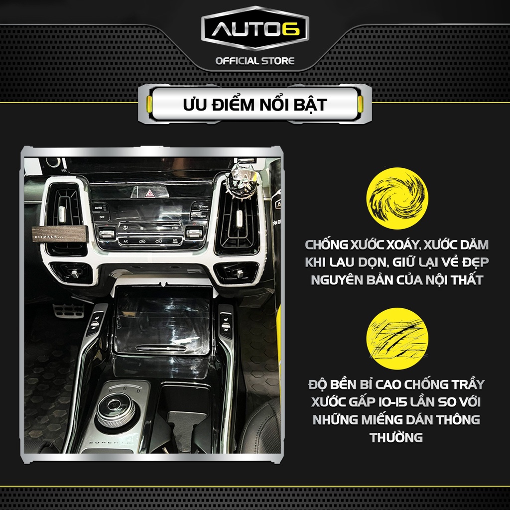 KIA SORENTO 2021-2022: Film dán PPF CAO CẤP Trong suốt, chống xước và che mờ vết xước nội thất ô tô - AUTO6