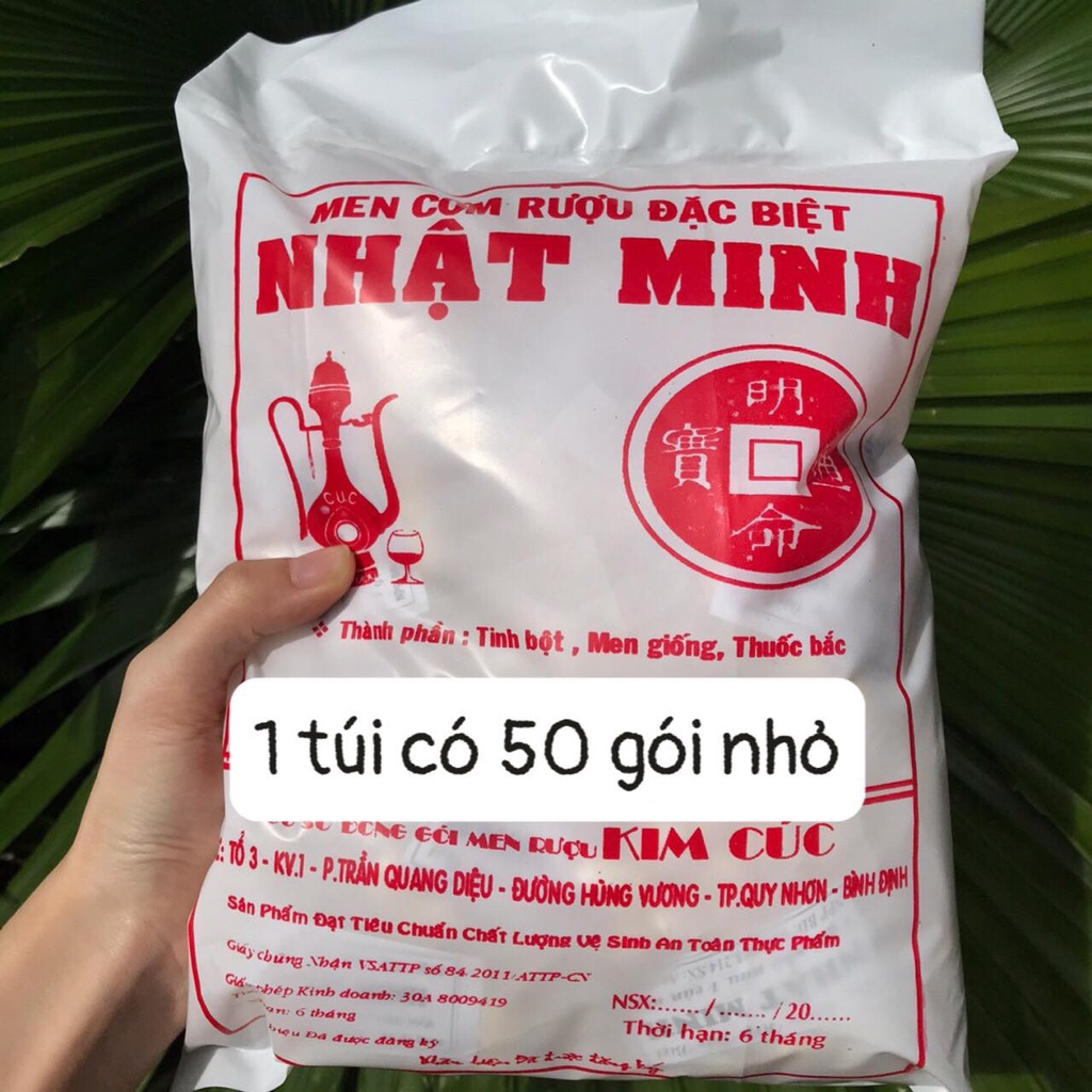 Men cơm rượu Nhật Minh, men ngọt ủ rượu nếp cẩm/nếp than, ủ bánh bò, làm chao, nấu rượu gạo tẻ