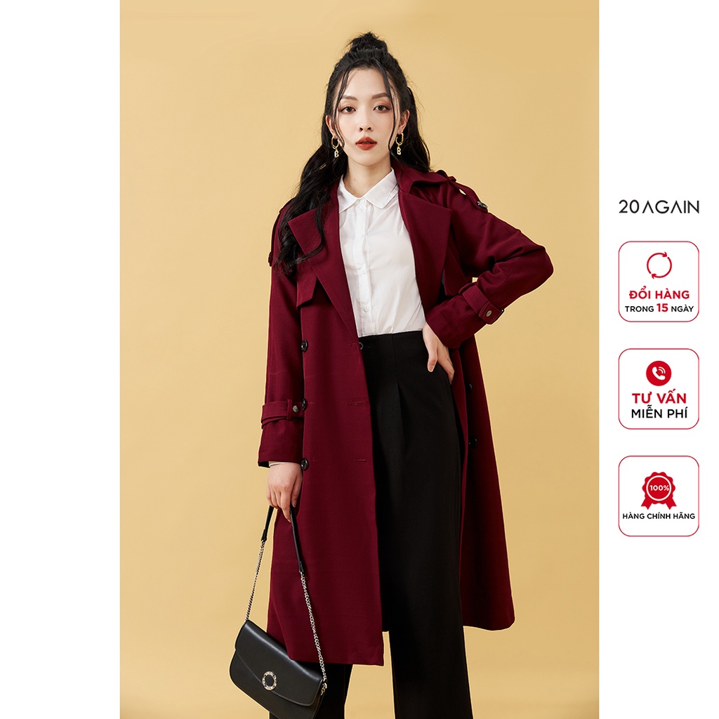 Áo khoác nữ dáng dài 20AGAIN, phong cách Hàn Quốc, dày dặn, ấm áp KOA1737 | BigBuy360 - bigbuy360.vn