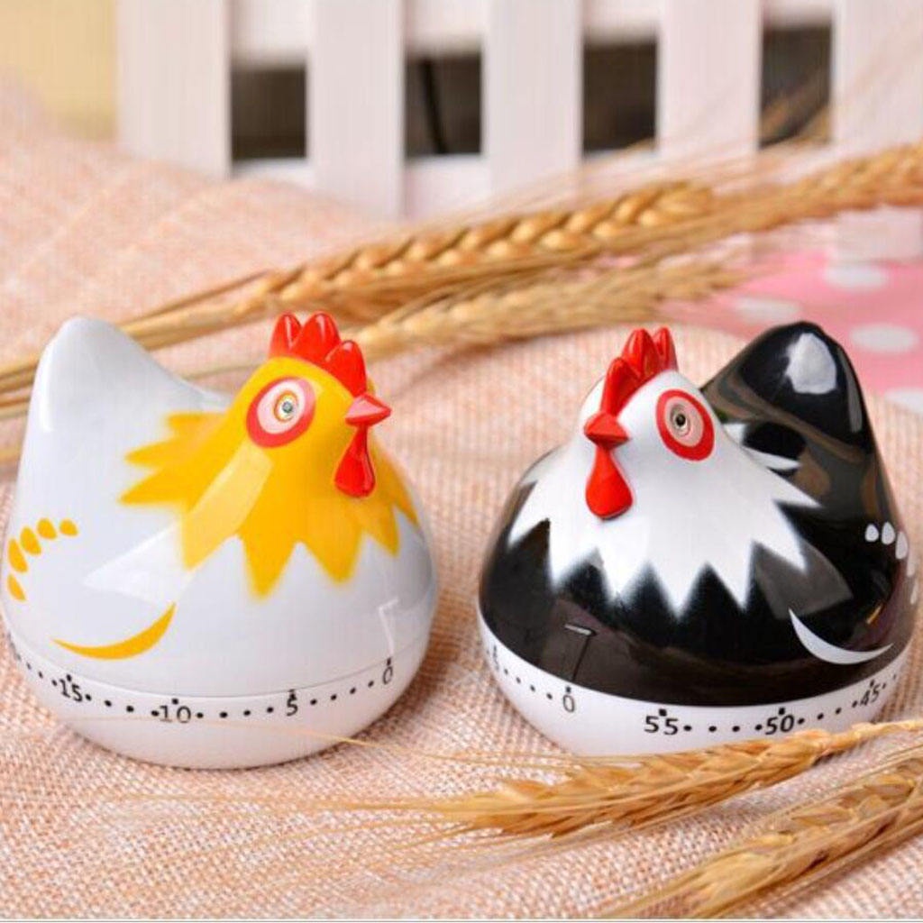 Đồng hồ đếm ngược thời gian nấu ăn màu đen họa tiết hoạt hình sáng tạo