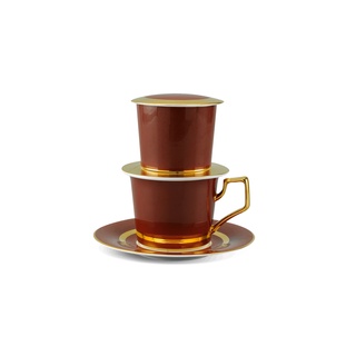 Bộ phin cà phê sứ minh long – camellia – màu cà phê