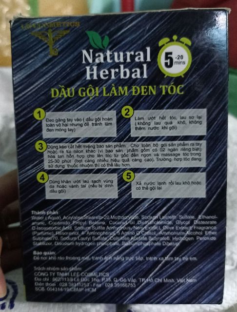 5 gói Gội làm đen tóc Natural Herbal