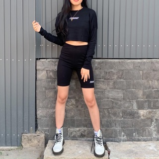 Errorist- Áo crop tay dài đen