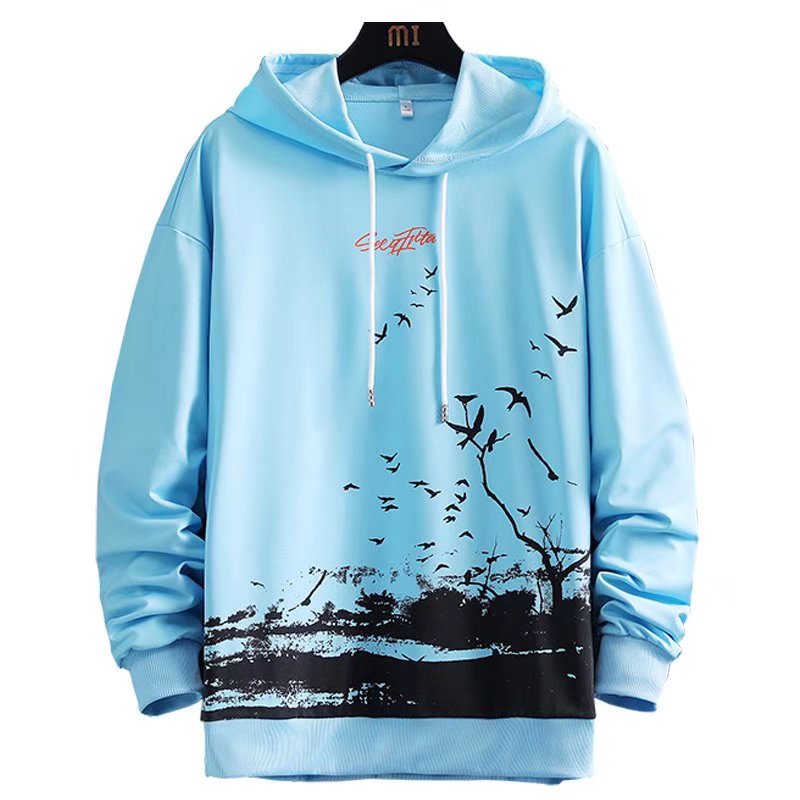 Áo Hoodie Tay Dài In Hình Chim Thời Trang Cho Nam