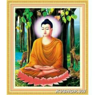Tranh thêu chữ thập phật thích ca -dlh-a 1104 chưa thêu.