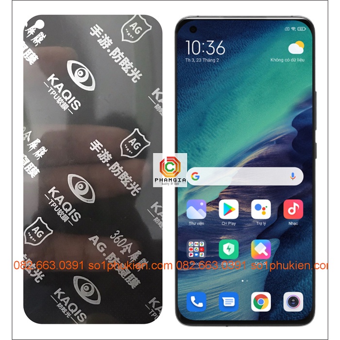 Dán PPF dẻo chống nhìn trộm Xiaomi Mi 11 siêu bền, tự phục hồi vết thương