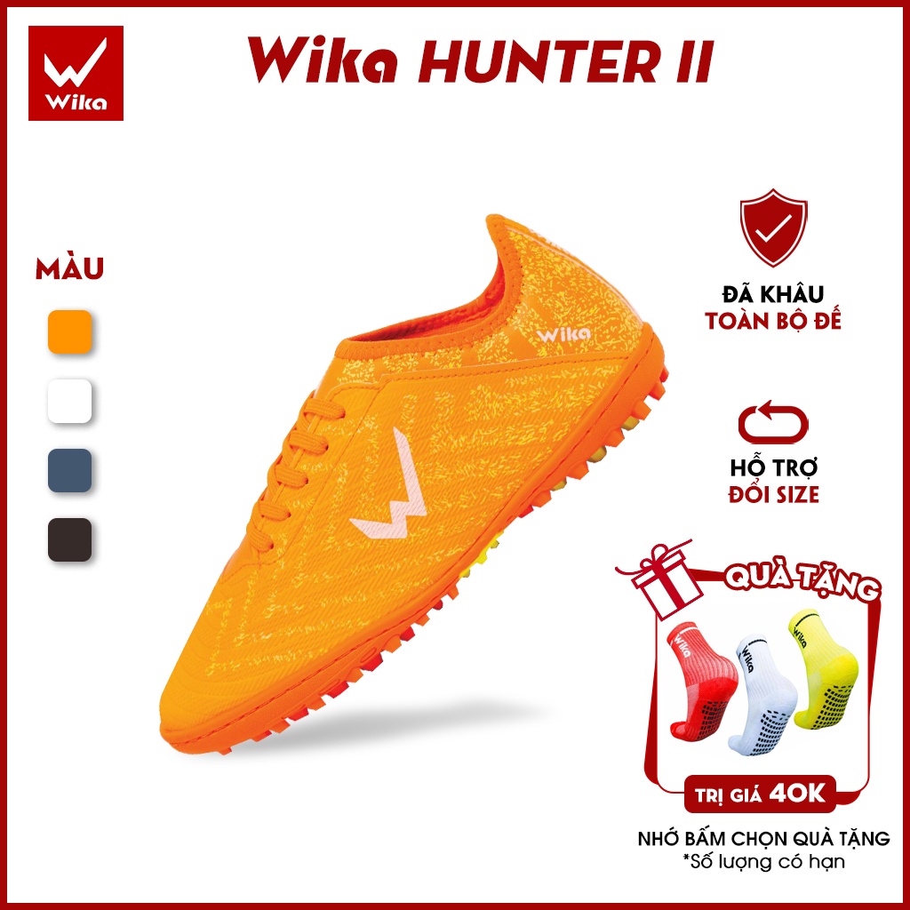 Giày Đá Bóng WIKA Hunter II Lưỡi Gà Liền Đế Cao Su TF Thế Hệ Mới