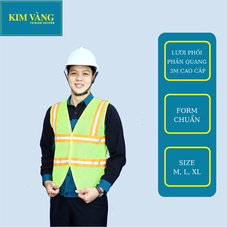 Áo ghile lưới công nhân, công trình đồng phục bảo hộ lao động chất liệu lưới phối phản quang 3M cao cấp