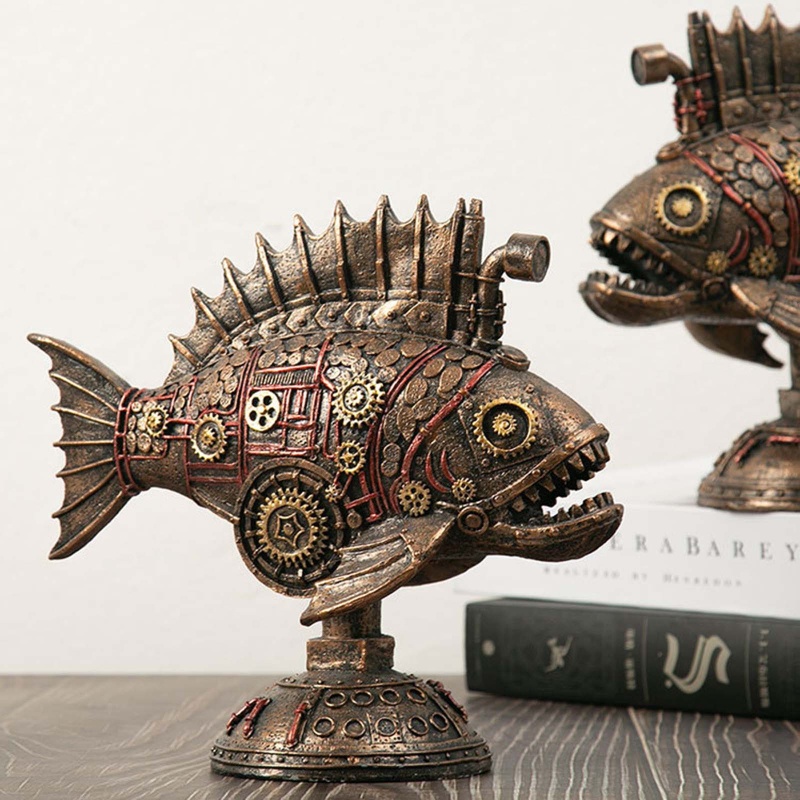 Tượng Cá Bánh Răng Nghệ Thuật Thủ Công Để Bàn Trang Trí