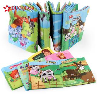 1pc Baby Early Learning Soft Cloth Books Creative Squeak Crinkle Book Puzzle Toys Gifts for Kids